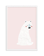Polar Bear I | Pink Art Print-PRINT-Olive et Oriel-Olive et Oriel-A5 | 5.8" x 8.3" | 14.8 x 21cm-White-With White Border-Buy-Australian-Art-Prints-Online-with-Olive-et-Oriel-Your-Artwork-Specialists-Austrailia-Decorate-With-Coastal-Photo-Wall-Art-Prints-From-Our-Beach-House-Artwork-Collection-Fine-Poster-and-Framed-Artwork