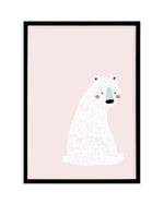 Polar Bear I | Pink Art Print-PRINT-Olive et Oriel-Olive et Oriel-A5 | 5.8" x 8.3" | 14.8 x 21cm-Black-With White Border-Buy-Australian-Art-Prints-Online-with-Olive-et-Oriel-Your-Artwork-Specialists-Austrailia-Decorate-With-Coastal-Photo-Wall-Art-Prints-From-Our-Beach-House-Artwork-Collection-Fine-Poster-and-Framed-Artwork