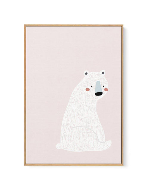 Polar Bear I | Pink | Framed Canvas-CANVAS-You can shop wall art online with Olive et Oriel for everything from abstract art to fun kids wall art. Our beautiful modern art prints and canvas art are available from large canvas prints to wall art paintings and our proudly Australian artwork collection offers only the highest quality framed large wall art and canvas art Australia - You can buy fashion photography prints or Hampton print posters and paintings on canvas from Olive et Oriel and have t