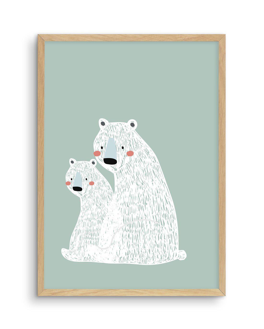 Polar Bear II | Mint Art Print-PRINT-Olive et Oriel-Olive et Oriel-A5 | 5.8" x 8.3" | 14.8 x 21cm-Oak-With White Border-Buy-Australian-Art-Prints-Online-with-Olive-et-Oriel-Your-Artwork-Specialists-Austrailia-Decorate-With-Coastal-Photo-Wall-Art-Prints-From-Our-Beach-House-Artwork-Collection-Fine-Poster-and-Framed-Artwork