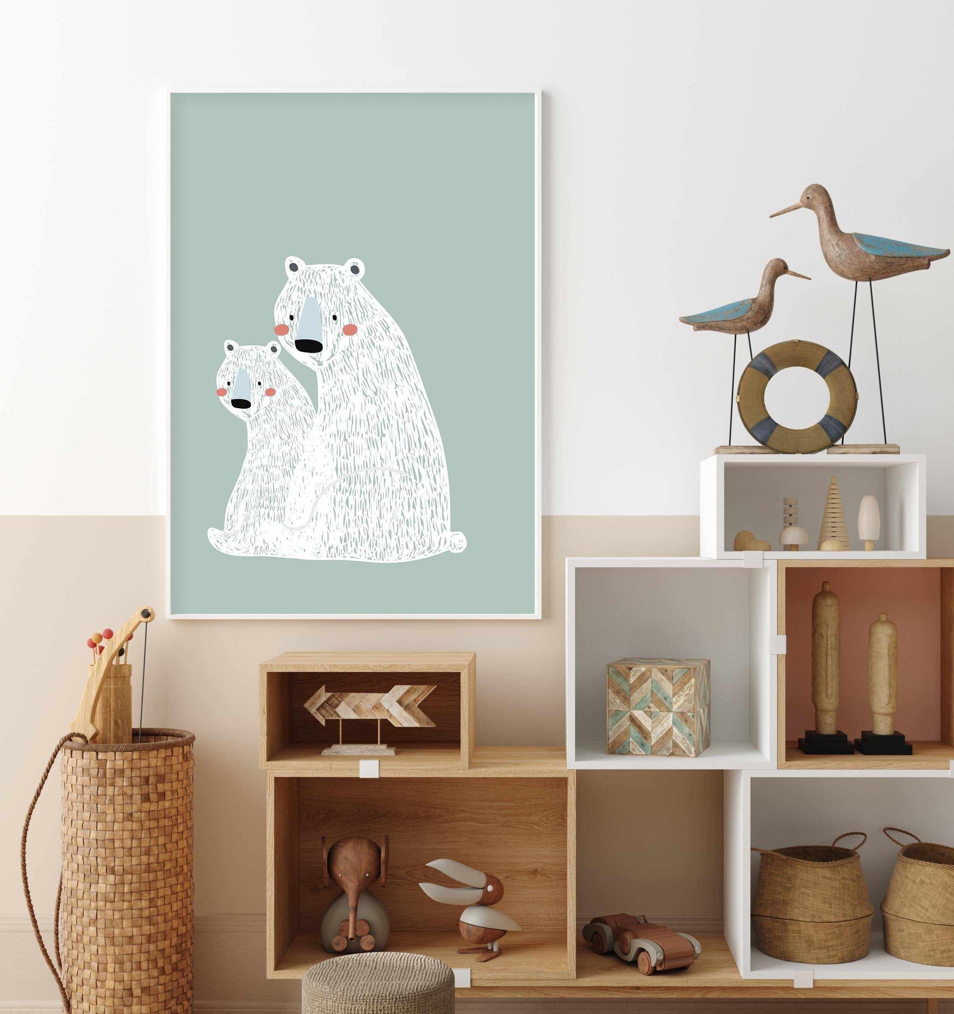 Polar Bear II | Mint Art Print-PRINT-Olive et Oriel-Olive et Oriel-Buy-Australian-Art-Prints-Online-with-Olive-et-Oriel-Your-Artwork-Specialists-Austrailia-Decorate-With-Coastal-Photo-Wall-Art-Prints-From-Our-Beach-House-Artwork-Collection-Fine-Poster-and-Framed-Artwork