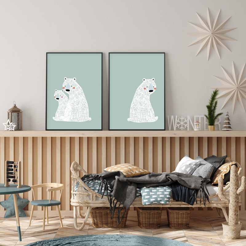 Polar Bear II | Mint Art Print-PRINT-Olive et Oriel-Olive et Oriel-Buy-Australian-Art-Prints-Online-with-Olive-et-Oriel-Your-Artwork-Specialists-Austrailia-Decorate-With-Coastal-Photo-Wall-Art-Prints-From-Our-Beach-House-Artwork-Collection-Fine-Poster-and-Framed-Artwork