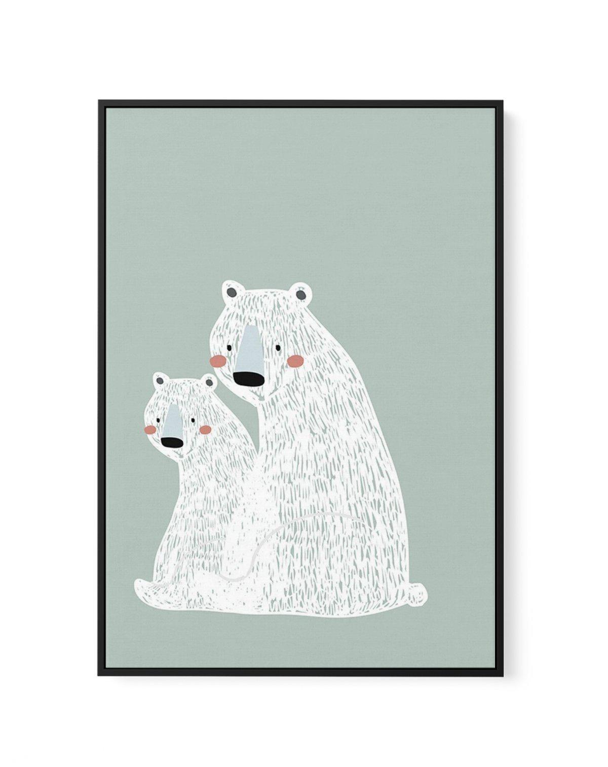 Polar Bear II | Mint | Framed Canvas-CANVAS-You can shop wall art online with Olive et Oriel for everything from abstract art to fun kids wall art. Our beautiful modern art prints and canvas art are available from large canvas prints to wall art paintings and our proudly Australian artwork collection offers only the highest quality framed large wall art and canvas art Australia - You can buy fashion photography prints or Hampton print posters and paintings on canvas from Olive et Oriel and have 