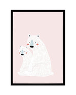 Polar Bear II | Pink Art Print-PRINT-Olive et Oriel-Olive et Oriel-A5 | 5.8" x 8.3" | 14.8 x 21cm-Black-With White Border-Buy-Australian-Art-Prints-Online-with-Olive-et-Oriel-Your-Artwork-Specialists-Austrailia-Decorate-With-Coastal-Photo-Wall-Art-Prints-From-Our-Beach-House-Artwork-Collection-Fine-Poster-and-Framed-Artwork