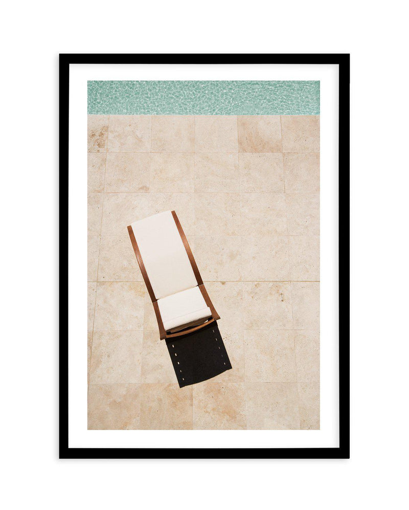 Poolside Sunbed Art Print-PRINT-Olive et Oriel-Olive et Oriel-A5 | 5.8" x 8.3" | 14.8 x 21cm-Black-With White Border-Buy-Australian-Art-Prints-Online-with-Olive-et-Oriel-Your-Artwork-Specialists-Austrailia-Decorate-With-Coastal-Photo-Wall-Art-Prints-From-Our-Beach-House-Artwork-Collection-Fine-Poster-and-Framed-Artwork