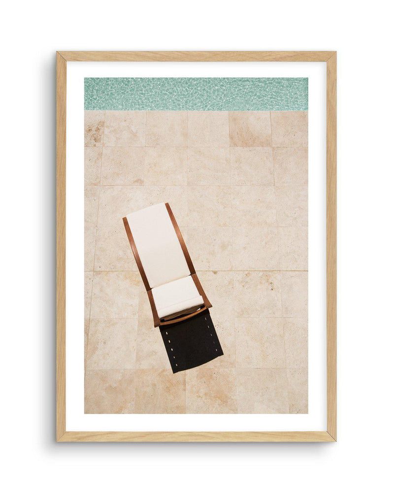 Poolside Sunbed Art Print-PRINT-Olive et Oriel-Olive et Oriel-A5 | 5.8" x 8.3" | 14.8 x 21cm-Oak-With White Border-Buy-Australian-Art-Prints-Online-with-Olive-et-Oriel-Your-Artwork-Specialists-Austrailia-Decorate-With-Coastal-Photo-Wall-Art-Prints-From-Our-Beach-House-Artwork-Collection-Fine-Poster-and-Framed-Artwork