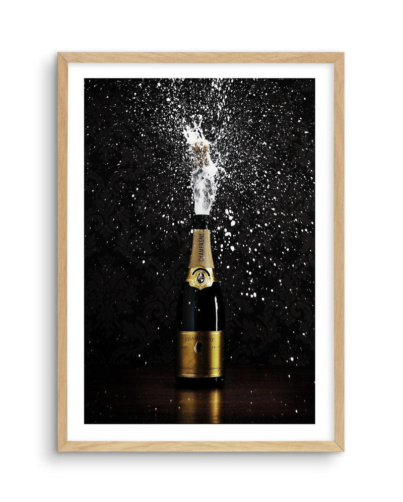 Popping Champagne Art Print-PRINT-Olive et Oriel-Olive et Oriel-A5 | 5.8" x 8.3" | 14.8 x 21cm-Oak-With White Border-Buy-Australian-Art-Prints-Online-with-Olive-et-Oriel-Your-Artwork-Specialists-Austrailia-Decorate-With-Coastal-Photo-Wall-Art-Prints-From-Our-Beach-House-Artwork-Collection-Fine-Poster-and-Framed-Artwork