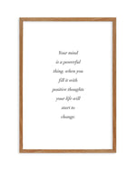 Positive Thoughts Art Print-PRINT-Olive et Oriel-Olive et Oriel-50x70 cm | 19.6" x 27.5"-Walnut-With White Border-Buy-Australian-Art-Prints-Online-with-Olive-et-Oriel-Your-Artwork-Specialists-Austrailia-Decorate-With-Coastal-Photo-Wall-Art-Prints-From-Our-Beach-House-Artwork-Collection-Fine-Poster-and-Framed-Artwork