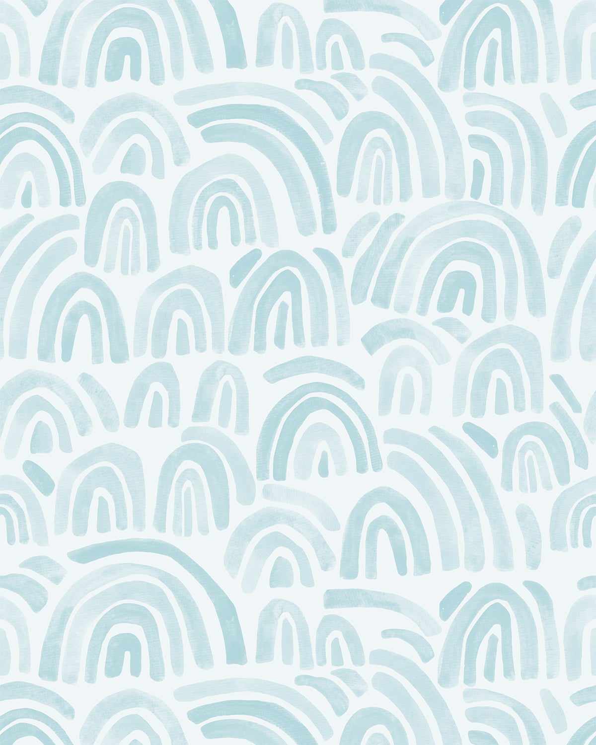 Powder Blue Rainbows Wallpaper - Olive et Oriel