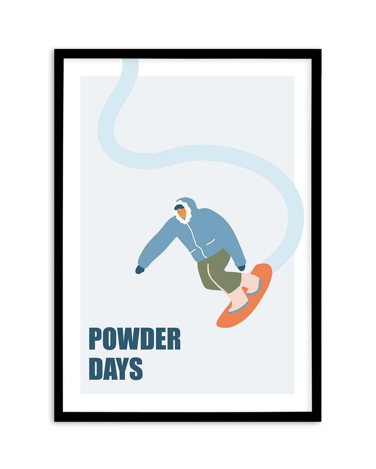 Powder Days Art Print-PRINT-Olive et Oriel-Olive et Oriel-A5 | 5.8" x 8.3" | 14.8 x 21cm-Black-With White Border-Buy-Australian-Art-Prints-Online-with-Olive-et-Oriel-Your-Artwork-Specialists-Austrailia-Decorate-With-Coastal-Photo-Wall-Art-Prints-From-Our-Beach-House-Artwork-Collection-Fine-Poster-and-Framed-Artwork