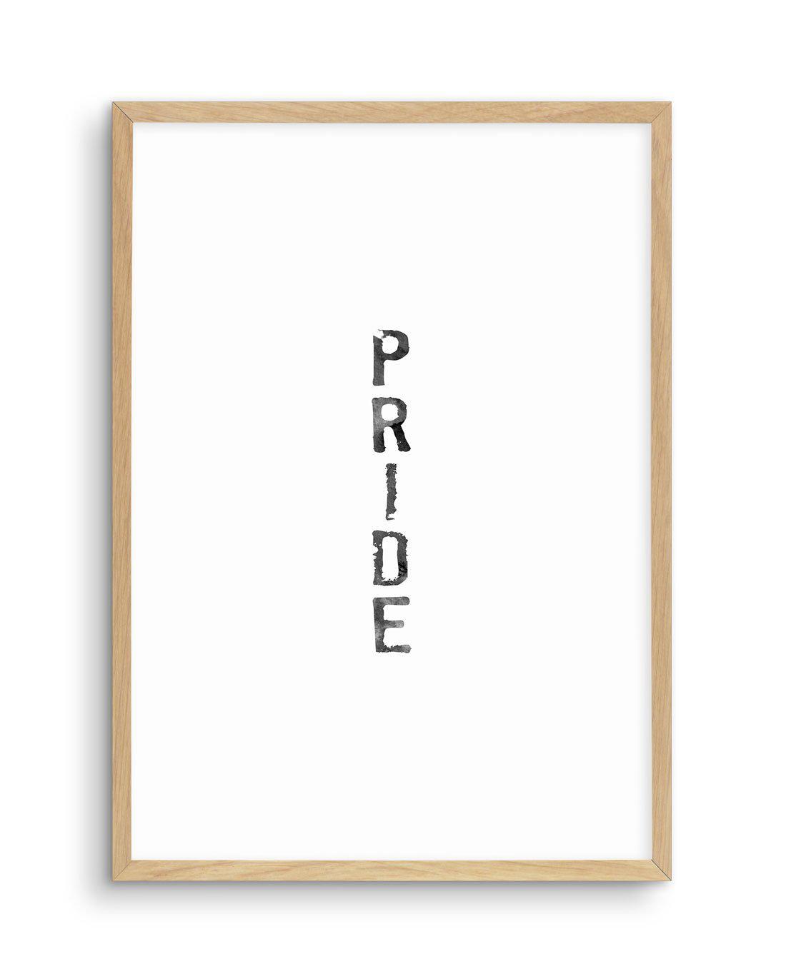 Pride | Black Watercolour Art Print-PRINT-Olive et Oriel-Olive et Oriel-A5 | 5.8" x 8.3" | 14.8 x 21cm-Oak-With White Border-Buy-Australian-Art-Prints-Online-with-Olive-et-Oriel-Your-Artwork-Specialists-Austrailia-Decorate-With-Coastal-Photo-Wall-Art-Prints-From-Our-Beach-House-Artwork-Collection-Fine-Poster-and-Framed-Artwork