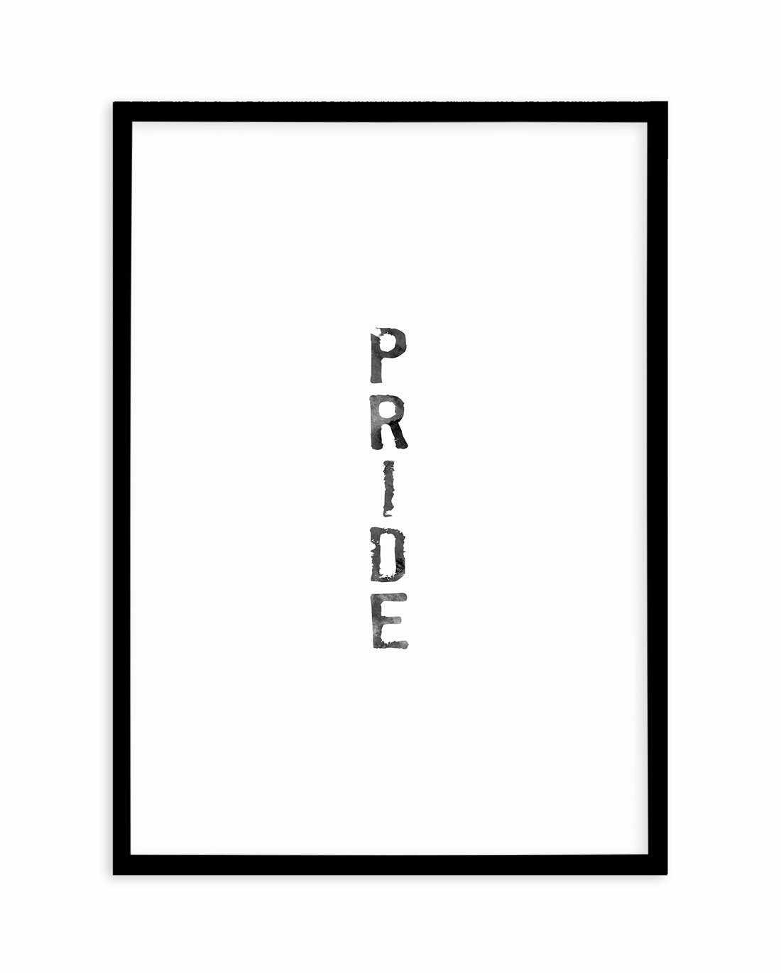 Pride | Black Watercolour Art Print-PRINT-Olive et Oriel-Olive et Oriel-A5 | 5.8" x 8.3" | 14.8 x 21cm-Black-With White Border-Buy-Australian-Art-Prints-Online-with-Olive-et-Oriel-Your-Artwork-Specialists-Austrailia-Decorate-With-Coastal-Photo-Wall-Art-Prints-From-Our-Beach-House-Artwork-Collection-Fine-Poster-and-Framed-Artwork