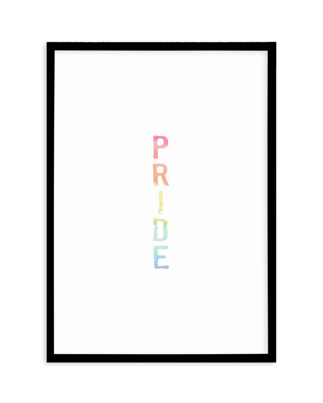 Pride | Rainbow Watercolour Art Print-PRINT-Olive et Oriel-Olive et Oriel-A5 | 5.8" x 8.3" | 14.8 x 21cm-Black-With White Border-Buy-Australian-Art-Prints-Online-with-Olive-et-Oriel-Your-Artwork-Specialists-Austrailia-Decorate-With-Coastal-Photo-Wall-Art-Prints-From-Our-Beach-House-Artwork-Collection-Fine-Poster-and-Framed-Artwork