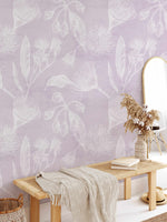 Flowering Gum in Lilac Wallpaper