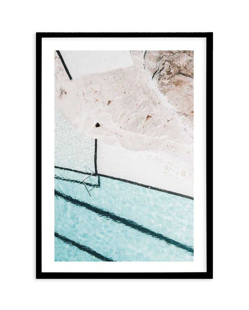 Quick Dip | Bondi Art Print-PRINT-Olive et Oriel-Olive et Oriel-A4 | 8.3" x 11.7" | 21 x 29.7cm-Black-With White Border-Buy-Australian-Art-Prints-Online-with-Olive-et-Oriel-Your-Artwork-Specialists-Austrailia-Decorate-With-Coastal-Photo-Wall-Art-Prints-From-Our-Beach-House-Artwork-Collection-Fine-Poster-and-Framed-Artwork
