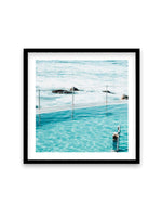 Quick Swim Bronte SQ Art Print-PRINT-Olive et Oriel-Olive et Oriel-70x70 cm | 27.5" x 27.5"-Black-With White Border-Buy-Australian-Art-Prints-Online-with-Olive-et-Oriel-Your-Artwork-Specialists-Austrailia-Decorate-With-Coastal-Photo-Wall-Art-Prints-From-Our-Beach-House-Artwork-Collection-Fine-Poster-and-Framed-Artwork