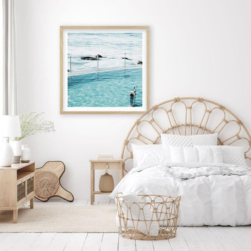 Quick Swim Bronte SQ Art Print-PRINT-Olive et Oriel-Olive et Oriel-Buy-Australian-Art-Prints-Online-with-Olive-et-Oriel-Your-Artwork-Specialists-Austrailia-Decorate-With-Coastal-Photo-Wall-Art-Prints-From-Our-Beach-House-Artwork-Collection-Fine-Poster-and-Framed-Artwork