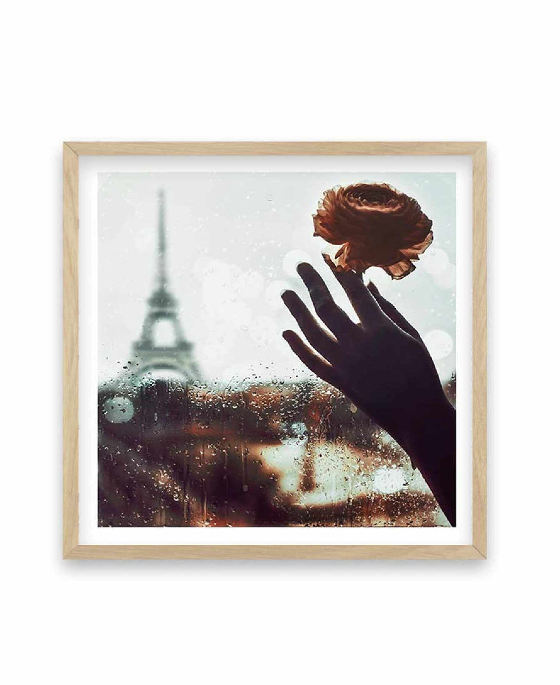 Rainy Days in Paris | SQ Art Print-PRINT-Olive et Oriel-Olive et Oriel-70x70 cm | 27.5" x 27.5"-Oak-With White Border-Buy-Australian-Art-Prints-Online-with-Olive-et-Oriel-Your-Artwork-Specialists-Austrailia-Decorate-With-Coastal-Photo-Wall-Art-Prints-From-Our-Beach-House-Artwork-Collection-Fine-Poster-and-Framed-Artwork