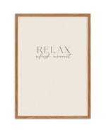 Relax. Refresh. Reconnect. Art Print-PRINT-Olive et Oriel-Olive et Oriel-50x70 cm | 19.6" x 27.5"-Walnut-With White Border-Buy-Australian-Art-Prints-Online-with-Olive-et-Oriel-Your-Artwork-Specialists-Austrailia-Decorate-With-Coastal-Photo-Wall-Art-Prints-From-Our-Beach-House-Artwork-Collection-Fine-Poster-and-Framed-Artwork