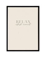 Relax. Refresh. Reconnect. Art Print-PRINT-Olive et Oriel-Olive et Oriel-A5 | 5.8" x 8.3" | 14.8 x 21cm-Black-With White Border-Buy-Australian-Art-Prints-Online-with-Olive-et-Oriel-Your-Artwork-Specialists-Austrailia-Decorate-With-Coastal-Photo-Wall-Art-Prints-From-Our-Beach-House-Artwork-Collection-Fine-Poster-and-Framed-Artwork