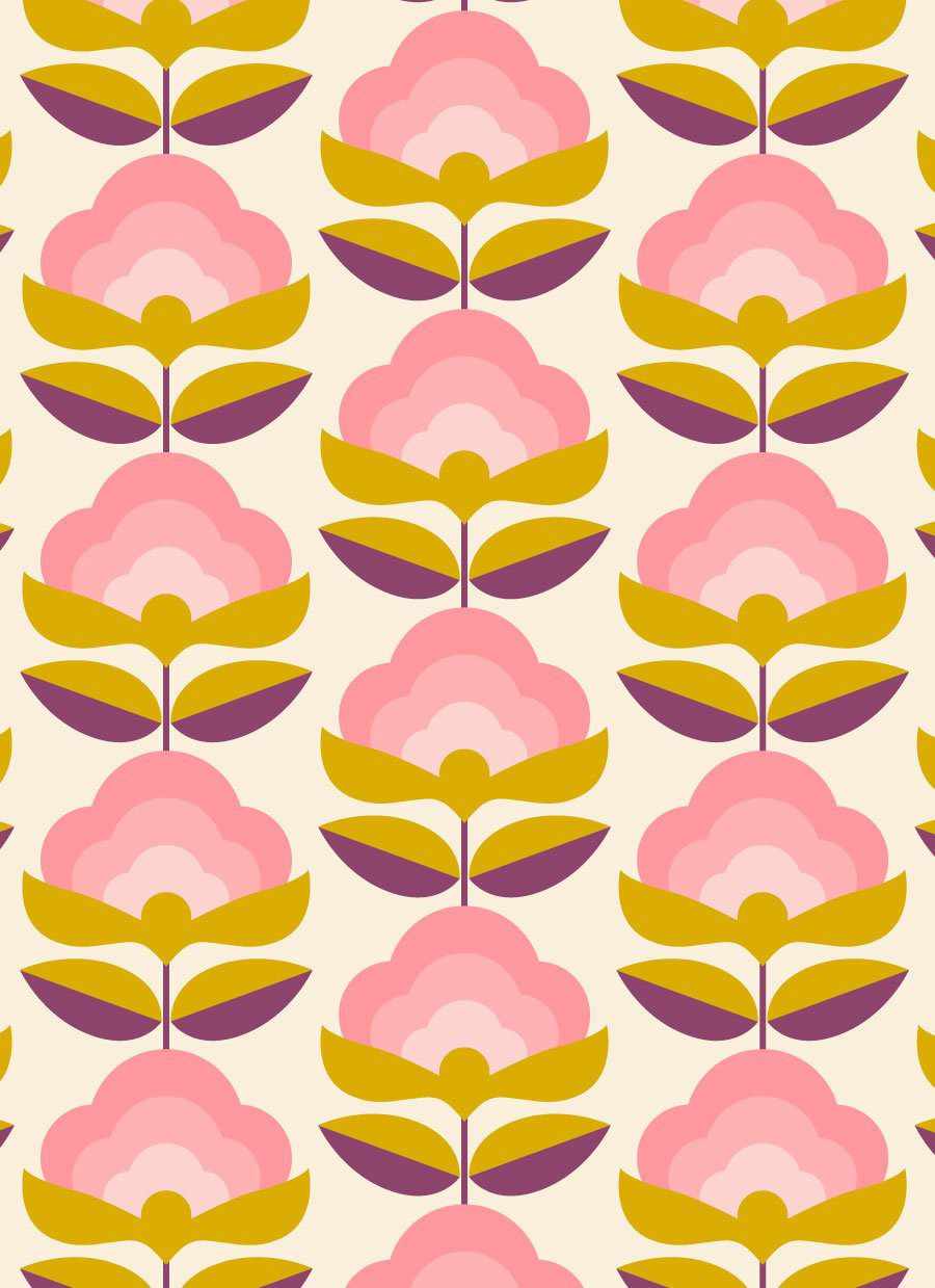 Retro Blooms Wallpaper - Olive et Oriel