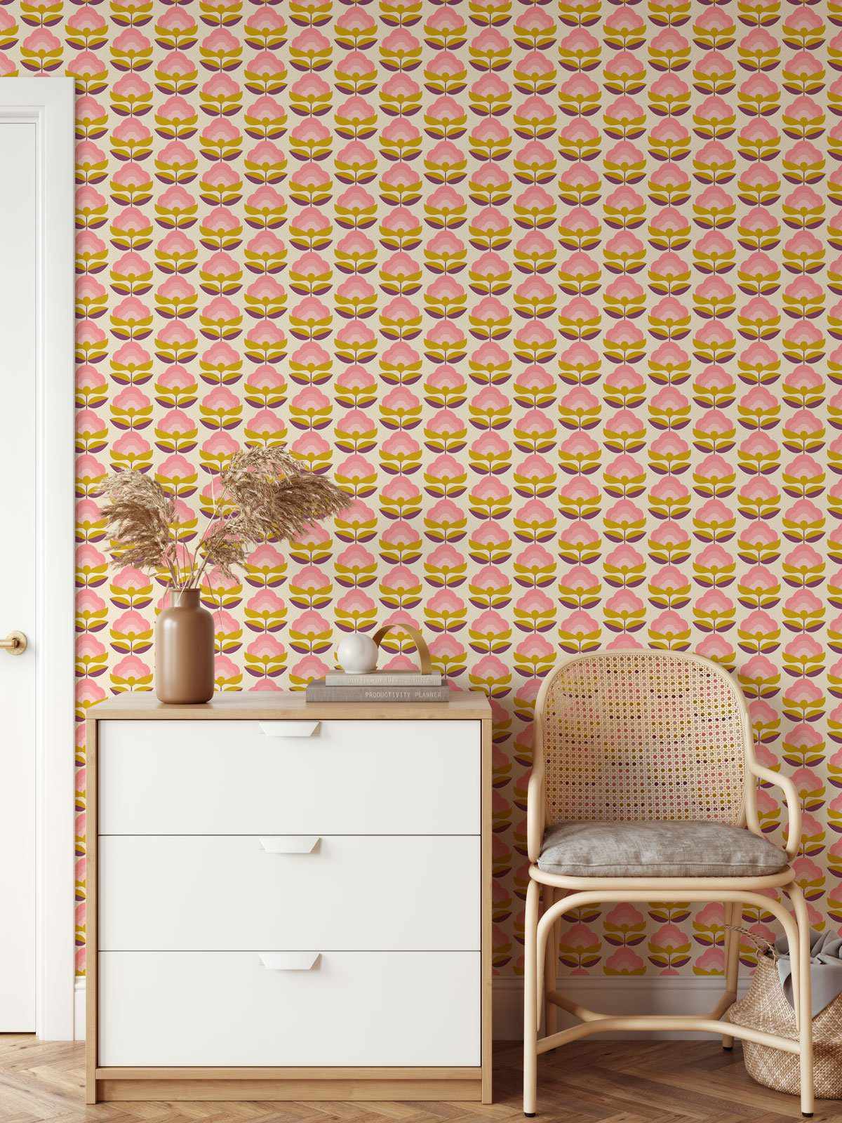 Retro Blooms Wallpaper - Olive et Oriel