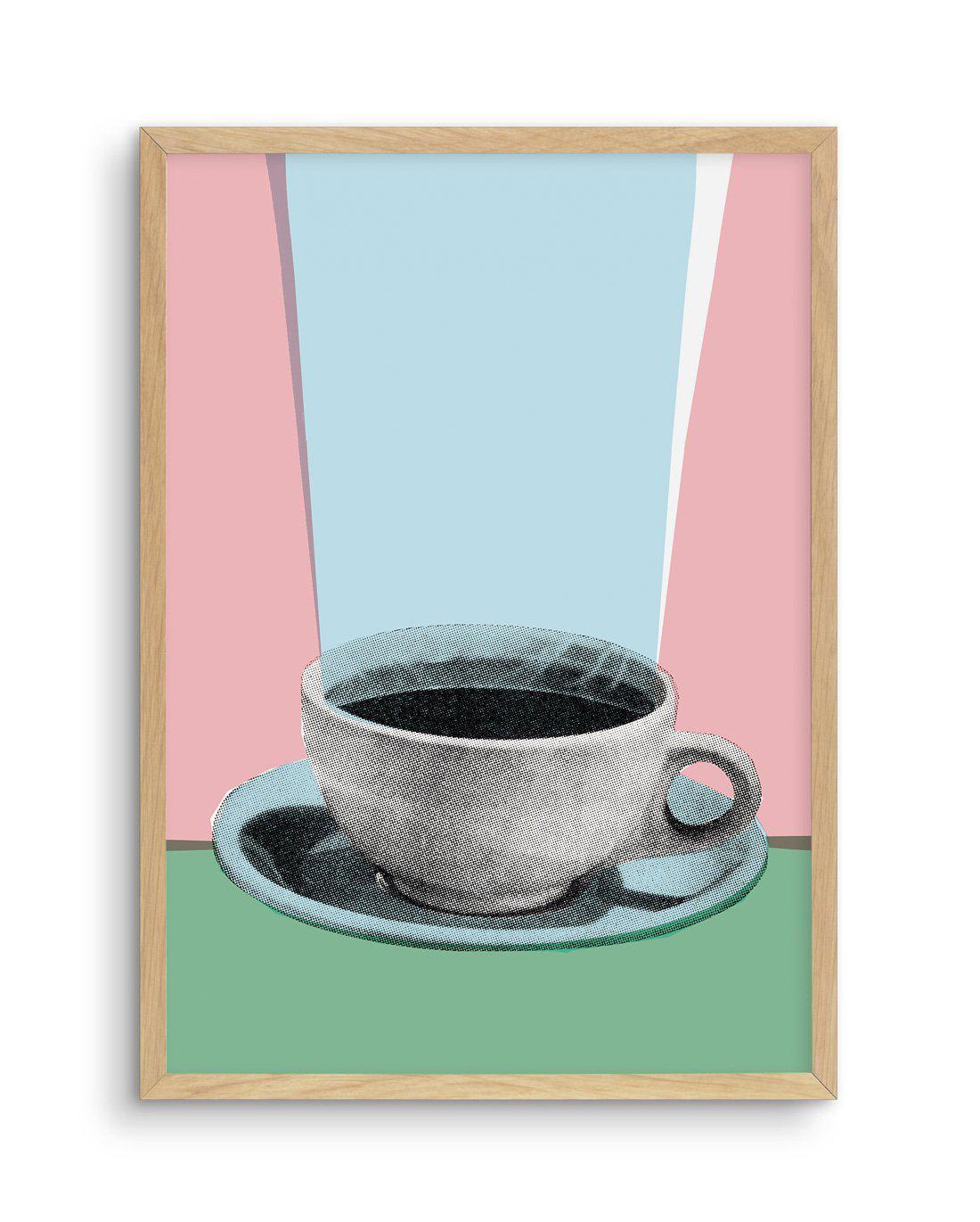 Retro Coffee Art Print-PRINT-Olive et Oriel-Olive et Oriel-A5 | 5.8" x 8.3" | 14.8 x 21cm-Oak-With White Border-Buy-Australian-Art-Prints-Online-with-Olive-et-Oriel-Your-Artwork-Specialists-Austrailia-Decorate-With-Coastal-Photo-Wall-Art-Prints-From-Our-Beach-House-Artwork-Collection-Fine-Poster-and-Framed-Artwork