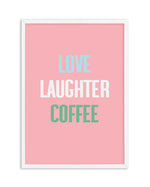 Retro Love Laughter Coffee Art Print-PRINT-Olive et Oriel-Olive et Oriel-A4 | 8.3" x 11.7" | 21 x 29.7cm-White-With White Border-Buy-Australian-Art-Prints-Online-with-Olive-et-Oriel-Your-Artwork-Specialists-Austrailia-Decorate-With-Coastal-Photo-Wall-Art-Prints-From-Our-Beach-House-Artwork-Collection-Fine-Poster-and-Framed-Artwork
