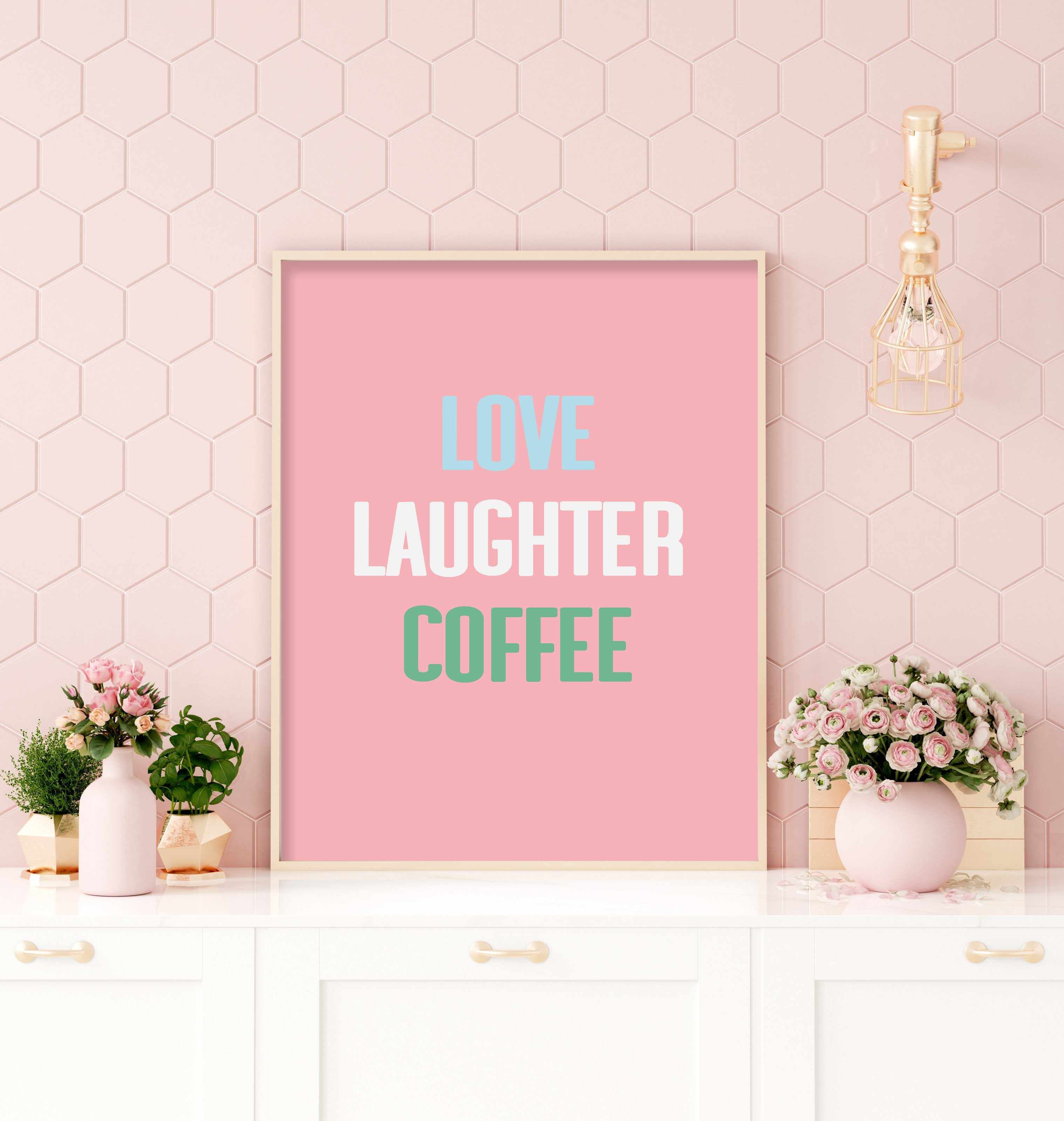 Retro Love Laughter Coffee Art Print-PRINT-Olive et Oriel-Olive et Oriel-Buy-Australian-Art-Prints-Online-with-Olive-et-Oriel-Your-Artwork-Specialists-Austrailia-Decorate-With-Coastal-Photo-Wall-Art-Prints-From-Our-Beach-House-Artwork-Collection-Fine-Poster-and-Framed-Artwork