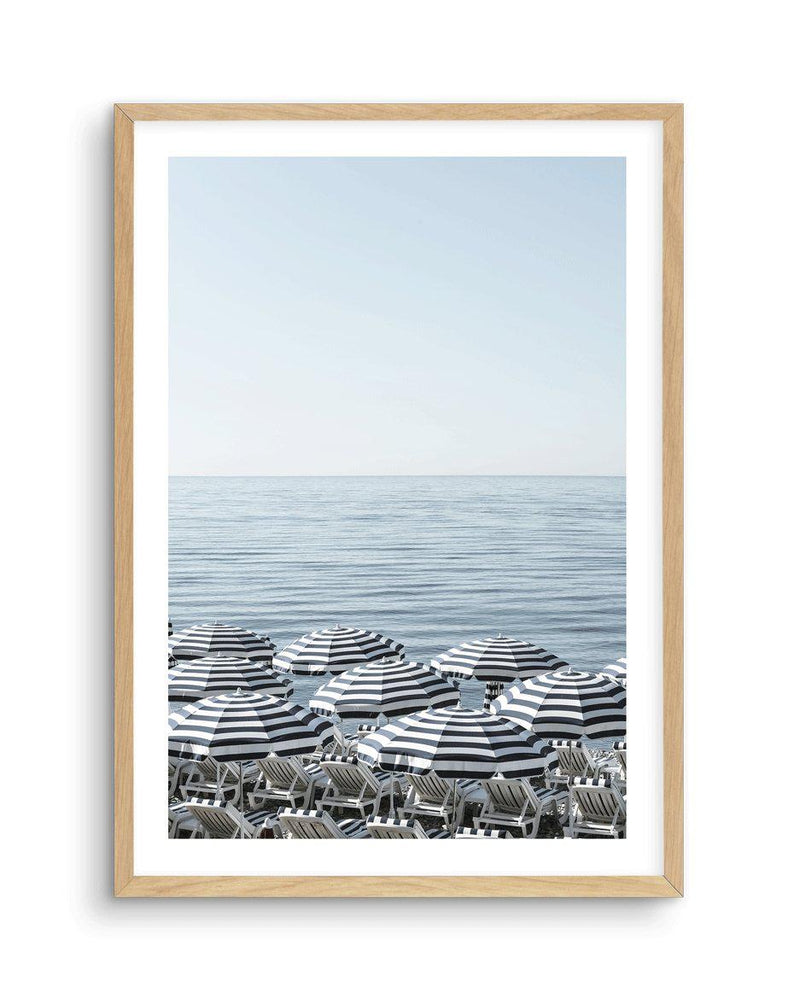 Riviera Parasols I Art Print-PRINT-Olive et Oriel-Olive et Oriel-A5 | 5.8" x 8.3" | 14.8 x 21cm-Oak-With White Border-Buy-Australian-Art-Prints-Online-with-Olive-et-Oriel-Your-Artwork-Specialists-Austrailia-Decorate-With-Coastal-Photo-Wall-Art-Prints-From-Our-Beach-House-Artwork-Collection-Fine-Poster-and-Framed-Artwork