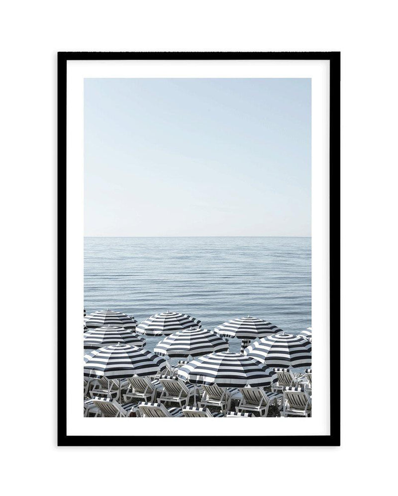Riviera Parasols I Art Print-PRINT-Olive et Oriel-Olive et Oriel-A5 | 5.8" x 8.3" | 14.8 x 21cm-Black-With White Border-Buy-Australian-Art-Prints-Online-with-Olive-et-Oriel-Your-Artwork-Specialists-Austrailia-Decorate-With-Coastal-Photo-Wall-Art-Prints-From-Our-Beach-House-Artwork-Collection-Fine-Poster-and-Framed-Artwork