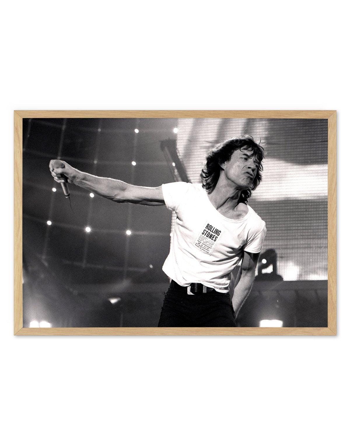 Rolling Stones I - Mick Jagger | Tony Mott Collection Art Print-PRINT-Olive et Oriel-Olive et Oriel-A5 | 5.8" x 8.3" | 14.8 x 21cm-Oak-With White Border-Buy-Australian-Art-Prints-Online-with-Olive-et-Oriel-Your-Artwork-Specialists-Austrailia-Decorate-With-Coastal-Photo-Wall-Art-Prints-From-Our-Beach-House-Artwork-Collection-Fine-Poster-and-Framed-Artwork