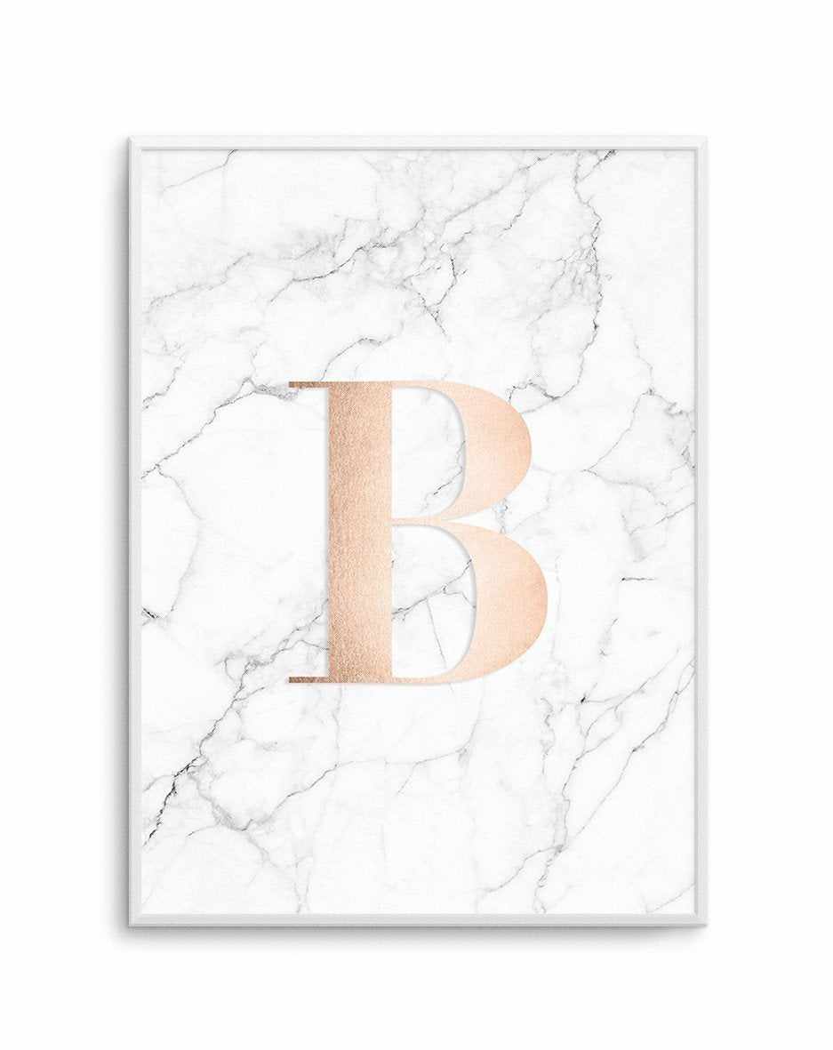 Rose Gold + Marble Custom Letter Art Print-PRINT-Olive et Oriel-Olive et Oriel-A5 | 5.8" x 8.3" | 14.8 x 21cm-Unframed Art Print-With White Border-Buy-Australian-Art-Prints-Online-with-Olive-et-Oriel-Your-Artwork-Specialists-Austrailia-Decorate-With-Coastal-Photo-Wall-Art-Prints-From-Our-Beach-House-Artwork-Collection-Fine-Poster-and-Framed-Artwork