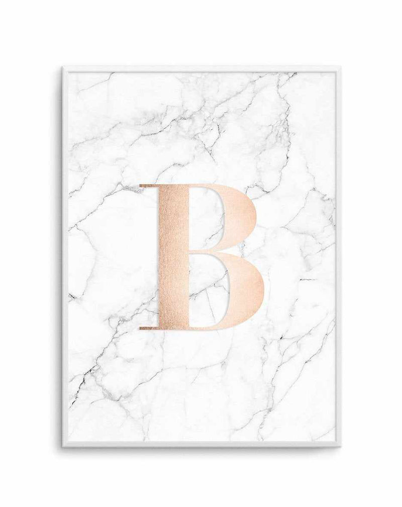 Rose Gold + Marble Custom Letter Art Print-PRINT-Olive et Oriel-Olive et Oriel-A5 | 5.8" x 8.3" | 14.8 x 21cm-Unframed Art Print-With White Border-Buy-Australian-Art-Prints-Online-with-Olive-et-Oriel-Your-Artwork-Specialists-Austrailia-Decorate-With-Coastal-Photo-Wall-Art-Prints-From-Our-Beach-House-Artwork-Collection-Fine-Poster-and-Framed-Artwork