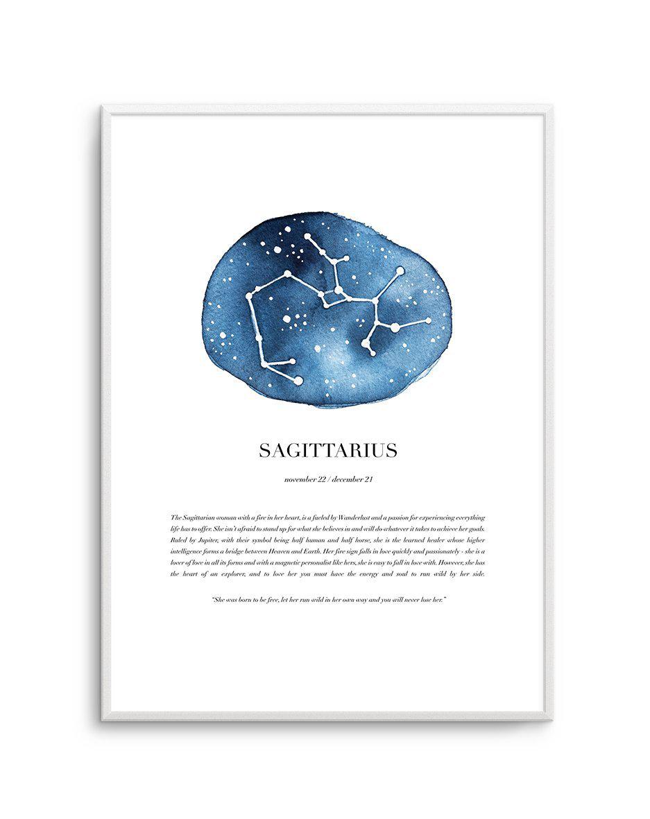 Sagittarius | Watercolour Zodiac Art Print-PRINT-Olive et Oriel-Olive et Oriel-A5 | 5.8" x 8.3" | 14.8 x 21cm-Unframed Art Print-With White Border-Buy-Australian-Art-Prints-Online-with-Olive-et-Oriel-Your-Artwork-Specialists-Austrailia-Decorate-With-Coastal-Photo-Wall-Art-Prints-From-Our-Beach-House-Artwork-Collection-Fine-Poster-and-Framed-Artwork