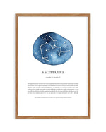 Sagittarius | Watercolour Zodiac Art Print-PRINT-Olive et Oriel-Olive et Oriel-50x70 cm | 19.6" x 27.5"-Walnut-With White Border-Buy-Australian-Art-Prints-Online-with-Olive-et-Oriel-Your-Artwork-Specialists-Austrailia-Decorate-With-Coastal-Photo-Wall-Art-Prints-From-Our-Beach-House-Artwork-Collection-Fine-Poster-and-Framed-Artwork
