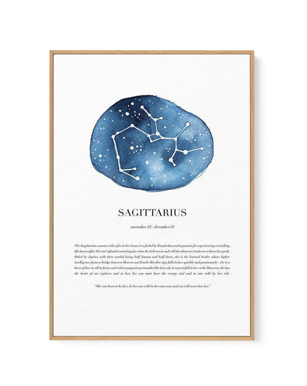 Sagittarius | Watercolour Zodiac | Framed Canvas-CANVAS-You can shop wall art online with Olive et Oriel for everything from abstract art to fun kids wall art. Our beautiful modern art prints and canvas art are available from large canvas prints to wall art paintings and our proudly Australian artwork collection offers only the highest quality framed large wall art and canvas art Australia - You can buy fashion photography prints or Hampton print posters and paintings on canvas from Olive et Ori