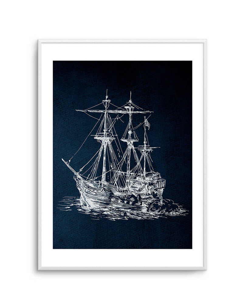 Sailing the Seas I Art Print-PRINT-Olive et Oriel-Olive et Oriel-A5 | 5.8" x 8.3" | 14.8 x 21cm-Unframed Art Print-With White Border-Buy-Australian-Art-Prints-Online-with-Olive-et-Oriel-Your-Artwork-Specialists-Austrailia-Decorate-With-Coastal-Photo-Wall-Art-Prints-From-Our-Beach-House-Artwork-Collection-Fine-Poster-and-Framed-Artwork