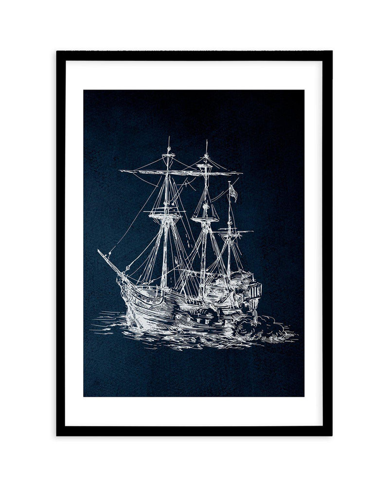 Sailing the Seas I Art Print-PRINT-Olive et Oriel-Olive et Oriel-A5 | 5.8" x 8.3" | 14.8 x 21cm-Black-With White Border-Buy-Australian-Art-Prints-Online-with-Olive-et-Oriel-Your-Artwork-Specialists-Austrailia-Decorate-With-Coastal-Photo-Wall-Art-Prints-From-Our-Beach-House-Artwork-Collection-Fine-Poster-and-Framed-Artwork