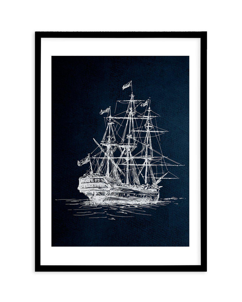 Sailing the Seas II Art Print-PRINT-Olive et Oriel-Olive et Oriel-A5 | 5.8" x 8.3" | 14.8 x 21cm-Black-With White Border-Buy-Australian-Art-Prints-Online-with-Olive-et-Oriel-Your-Artwork-Specialists-Austrailia-Decorate-With-Coastal-Photo-Wall-Art-Prints-From-Our-Beach-House-Artwork-Collection-Fine-Poster-and-Framed-Artwork