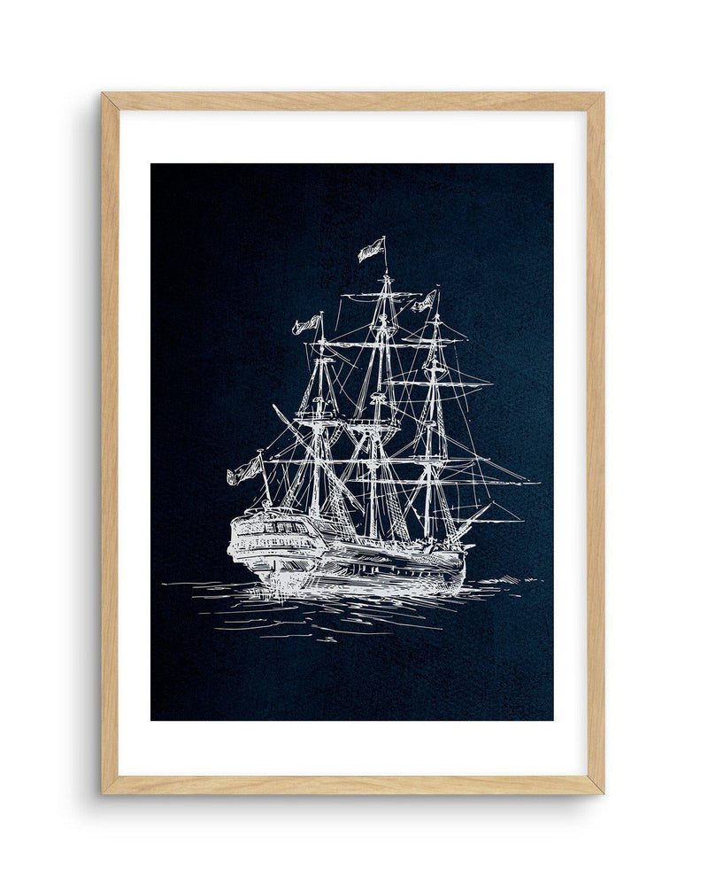 Sailing the Seas II Art Print-PRINT-Olive et Oriel-Olive et Oriel-A5 | 5.8" x 8.3" | 14.8 x 21cm-Oak-With White Border-Buy-Australian-Art-Prints-Online-with-Olive-et-Oriel-Your-Artwork-Specialists-Austrailia-Decorate-With-Coastal-Photo-Wall-Art-Prints-From-Our-Beach-House-Artwork-Collection-Fine-Poster-and-Framed-Artwork