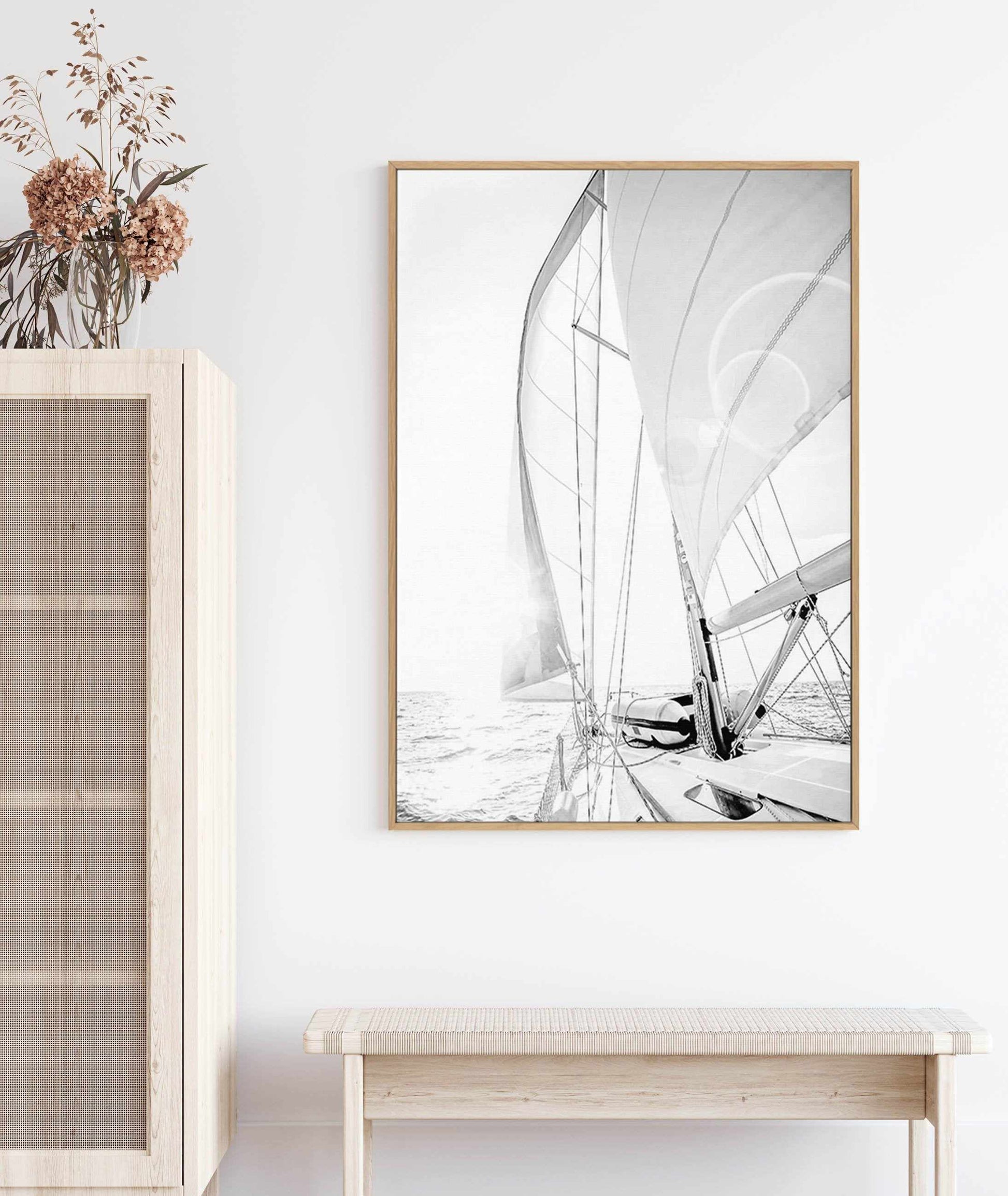 Sailing to the Sunset | Framed Canvas-CANVAS-You can shop wall art online with Olive et Oriel for everything from abstract art to fun kids wall art. Our beautiful modern art prints and canvas art are available from large canvas prints to wall art paintings and our proudly Australian artwork collection offers only the highest quality framed large wall art and canvas art Australia - You can buy fashion photography prints or Hampton print posters and paintings on canvas from Olive et Oriel and have