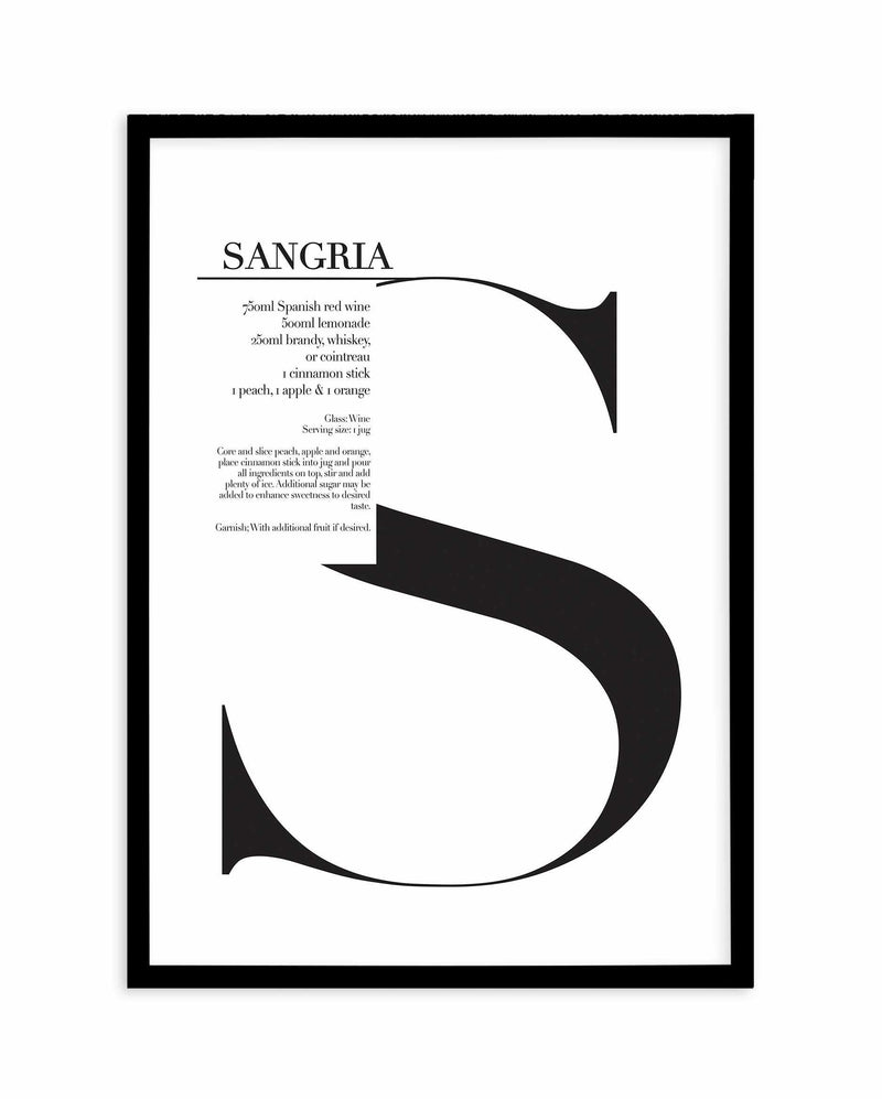 Sangria Art Print-PRINT-Olive et Oriel-Olive et Oriel-A5 | 5.8" x 8.3" | 14.8 x 21cm-Black-With White Border-Buy-Australian-Art-Prints-Online-with-Olive-et-Oriel-Your-Artwork-Specialists-Austrailia-Decorate-With-Coastal-Photo-Wall-Art-Prints-From-Our-Beach-House-Artwork-Collection-Fine-Poster-and-Framed-Artwork