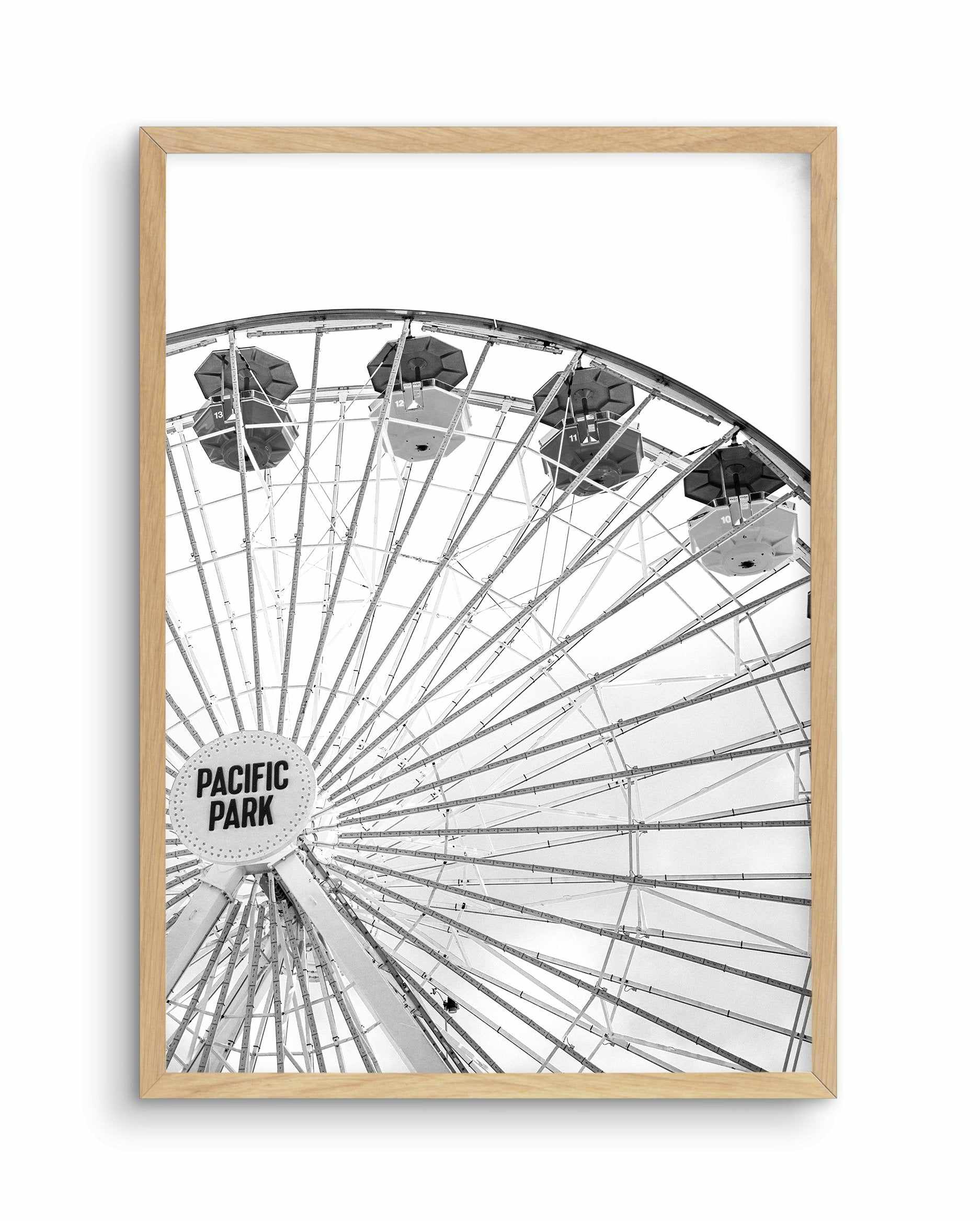 Santa Monica Fun B&W | PT Art Print-PRINT-Olive et Oriel-Olive et Oriel-A4 | 8.3" x 11.7" | 21 x 29.7cm-Oak-With White Border-Buy-Australian-Art-Prints-Online-with-Olive-et-Oriel-Your-Artwork-Specialists-Austrailia-Decorate-With-Coastal-Photo-Wall-Art-Prints-From-Our-Beach-House-Artwork-Collection-Fine-Poster-and-Framed-Artwork