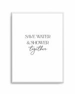 Save Water & Shower Together Art Print-PRINT-Olive et Oriel-Olive et Oriel-A5 | 5.8" x 8.3" | 14.8 x 21cm-Unframed Art Print-With White Border-Buy-Australian-Art-Prints-Online-with-Olive-et-Oriel-Your-Artwork-Specialists-Austrailia-Decorate-With-Coastal-Photo-Wall-Art-Prints-From-Our-Beach-House-Artwork-Collection-Fine-Poster-and-Framed-Artwork