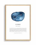 Scorpio | Watercolour Zodiac Art Print-PRINT-Olive et Oriel-Olive et Oriel-A5 | 5.8" x 8.3" | 14.8 x 21cm-Oak-With White Border-Buy-Australian-Art-Prints-Online-with-Olive-et-Oriel-Your-Artwork-Specialists-Austrailia-Decorate-With-Coastal-Photo-Wall-Art-Prints-From-Our-Beach-House-Artwork-Collection-Fine-Poster-and-Framed-Artwork