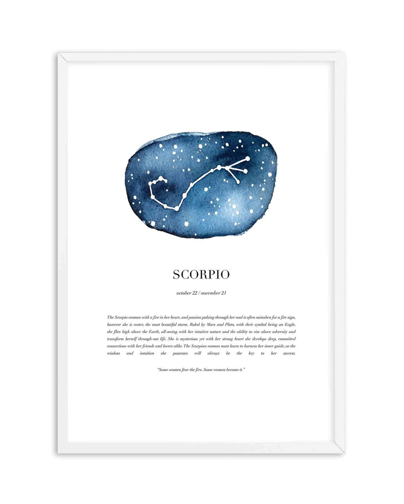 Scorpio | Watercolour Zodiac Art Print-PRINT-Olive et Oriel-Olive et Oriel-A5 | 5.8" x 8.3" | 14.8 x 21cm-White-With White Border-Buy-Australian-Art-Prints-Online-with-Olive-et-Oriel-Your-Artwork-Specialists-Austrailia-Decorate-With-Coastal-Photo-Wall-Art-Prints-From-Our-Beach-House-Artwork-Collection-Fine-Poster-and-Framed-Artwork