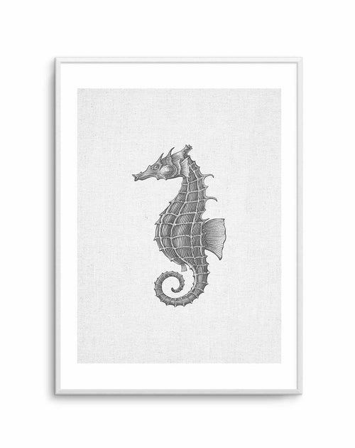 Seahorse on Linen Art Print-PRINT-Olive et Oriel-Olive et Oriel-A5 | 5.8" x 8.3" | 14.8 x 21cm-Unframed Art Print-With White Border-Buy-Australian-Art-Prints-Online-with-Olive-et-Oriel-Your-Artwork-Specialists-Austrailia-Decorate-With-Coastal-Photo-Wall-Art-Prints-From-Our-Beach-House-Artwork-Collection-Fine-Poster-and-Framed-Artwork