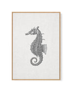 Seahorse on Linen | Framed Canvas-CANVAS-You can shop wall art online with Olive et Oriel for everything from abstract art to fun kids wall art. Our beautiful modern art prints and canvas art are available from large canvas prints to wall art paintings and our proudly Australian artwork collection offers only the highest quality framed large wall art and canvas art Australia - You can buy fashion photography prints or Hampton print posters and paintings on canvas from Olive et Oriel and have the