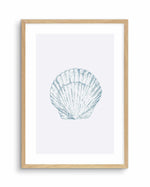Seashell | Bay Scallop Art Print-PRINT-Olive et Oriel-Olive et Oriel-A5 | 5.8" x 8.3" | 14.8 x 21cm-Oak-With White Border-Buy-Australian-Art-Prints-Online-with-Olive-et-Oriel-Your-Artwork-Specialists-Austrailia-Decorate-With-Coastal-Photo-Wall-Art-Prints-From-Our-Beach-House-Artwork-Collection-Fine-Poster-and-Framed-Artwork